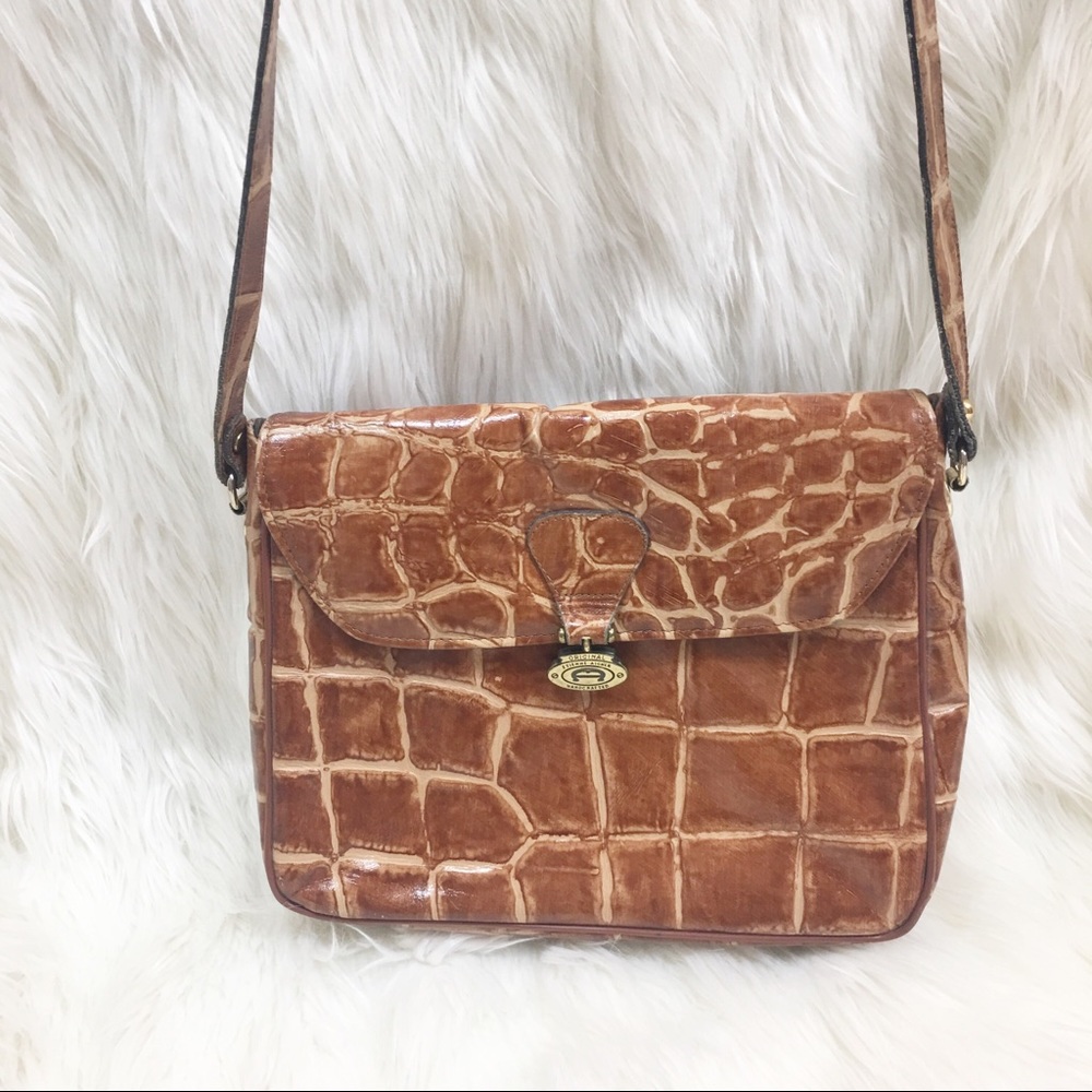 ⤵️$39 Etienne Aigner Brown Tan Giraffe Print Purse
